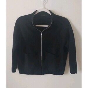 COS Womens 100% Wool Black Jacket Zip Front Size XS